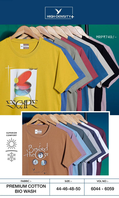 Vol 6044 To 6059 High Density Biowash Mens Tshirts Manufacturer Gujarat
