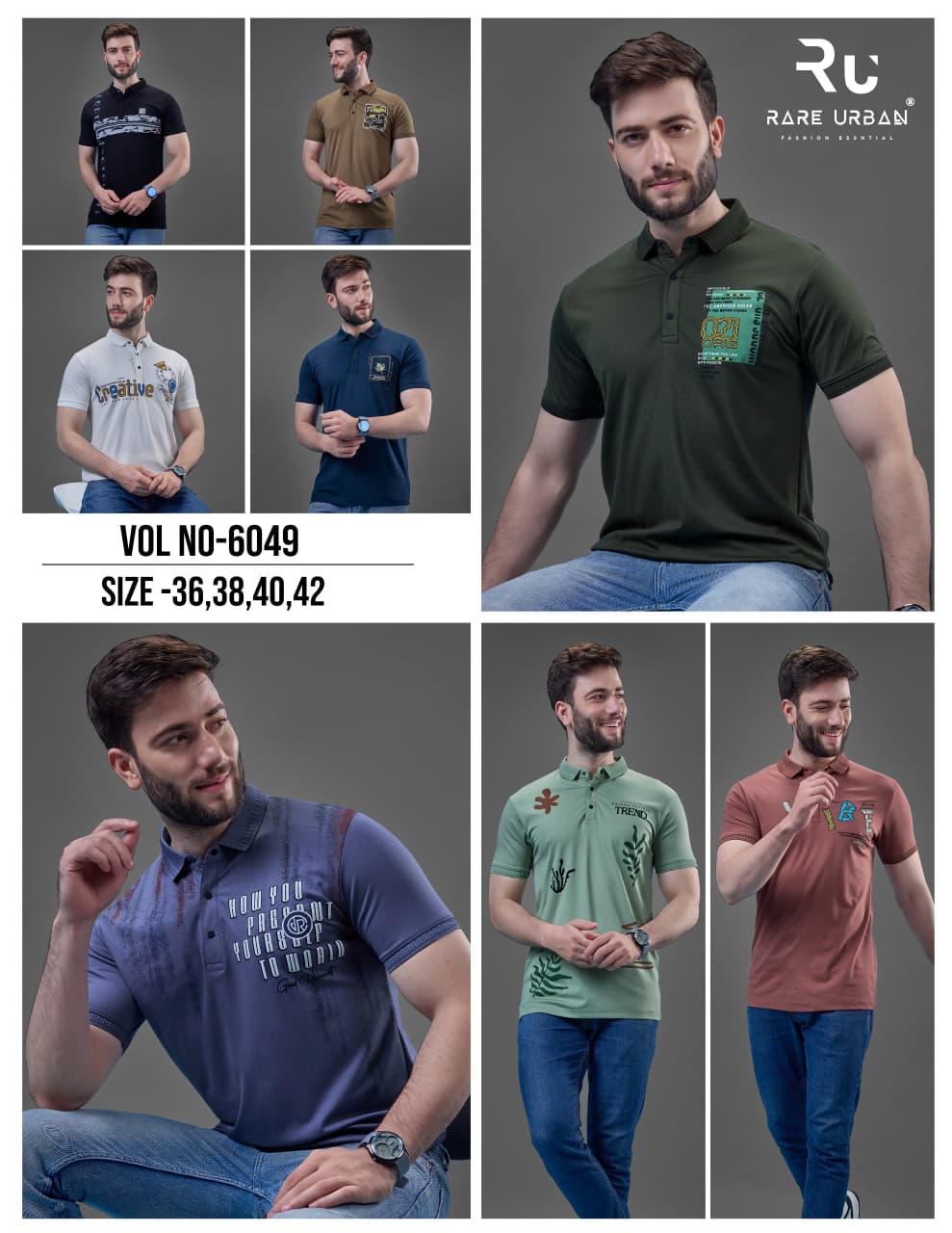 Vol 6049 Rare Urban Tencil Lycra Mens Tshirts Supplier India
