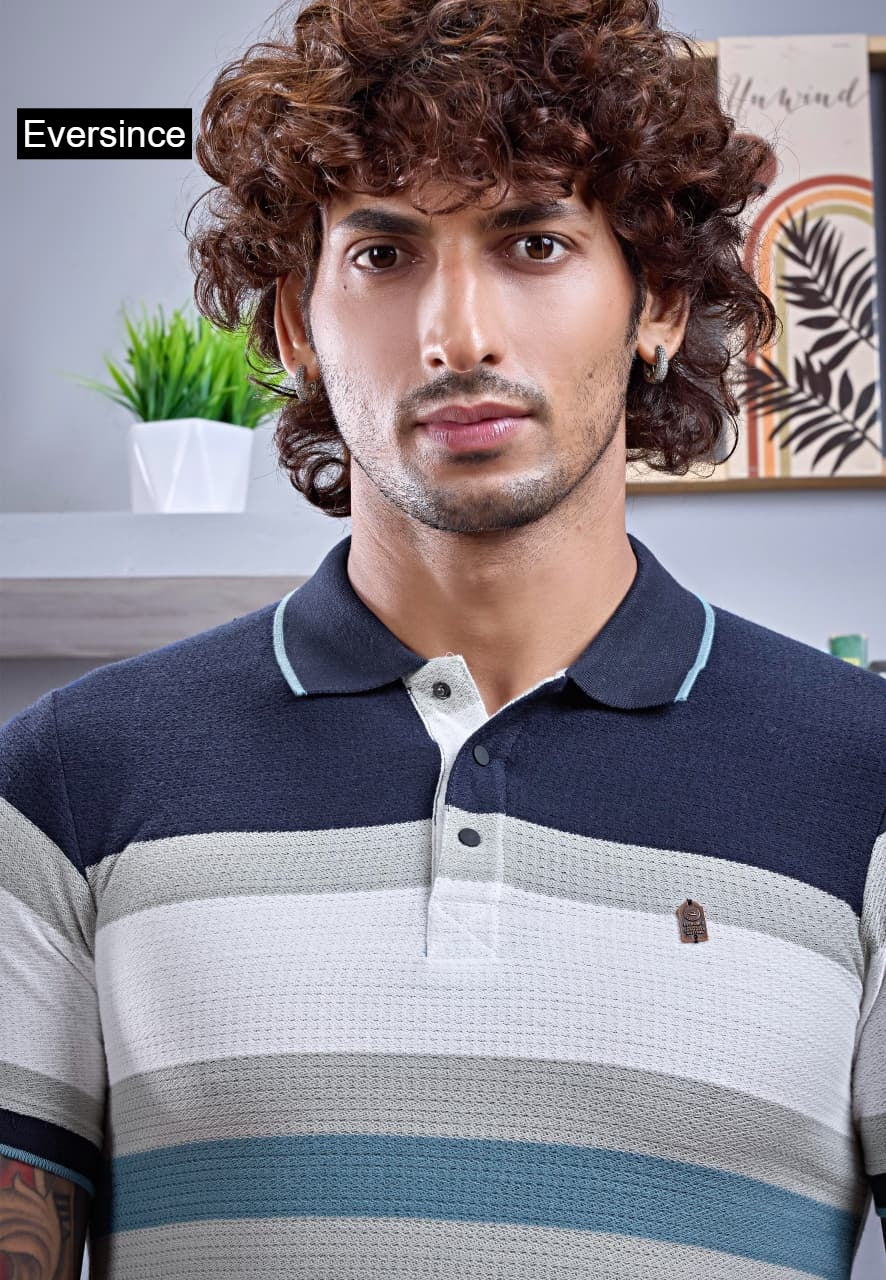 Vol 6074 Eversince Auto Stripes Mens Tshirts Manufacturer Gujarat