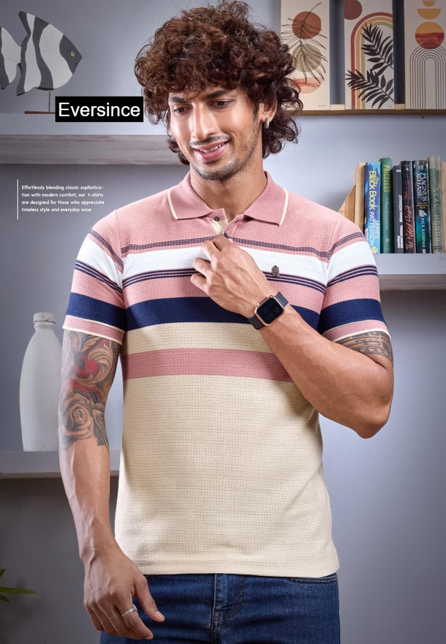 Vol 6074 Eversince Auto Stripes Mens Tshirts Manufacturer Gujarat