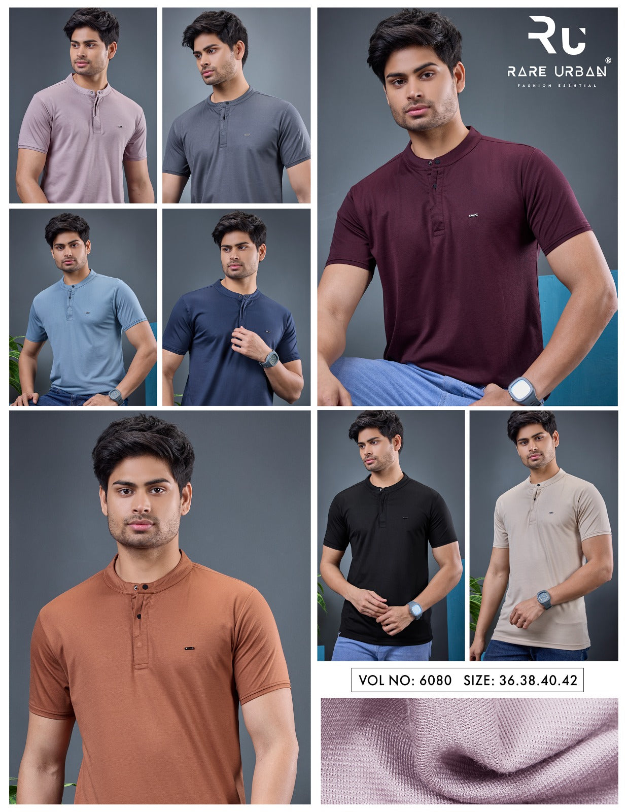 Vol 6080 Rare Urban Tencil Lycra Mens Tshirts Wholesaler India