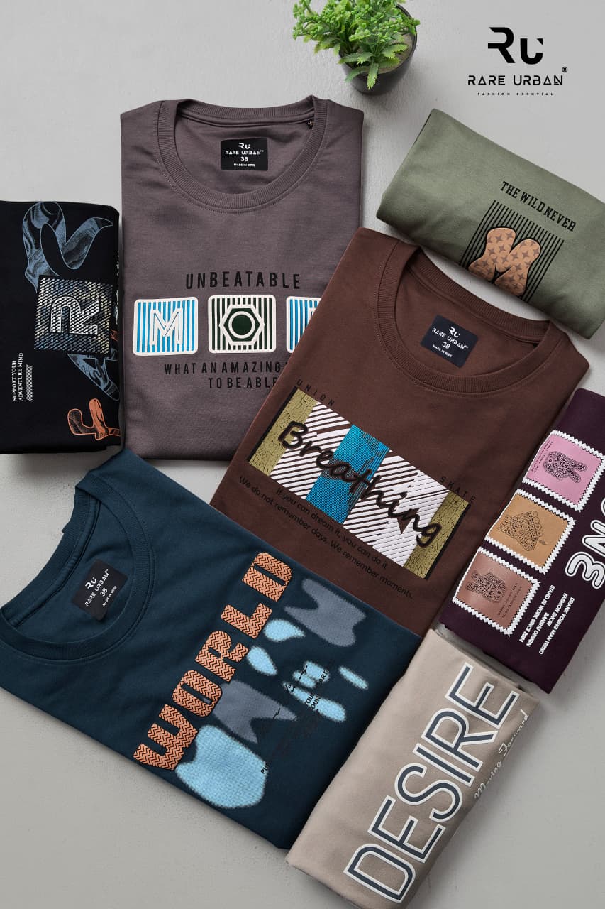 Vol 6087 Rare Urban Cotton Looper Mens Tshirts Supplier Gujarat