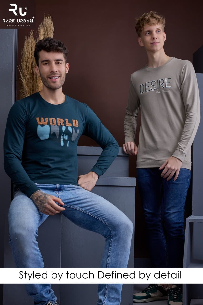 Vol 6087 Rare Urban Cotton Looper Mens Tshirts Supplier Gujarat