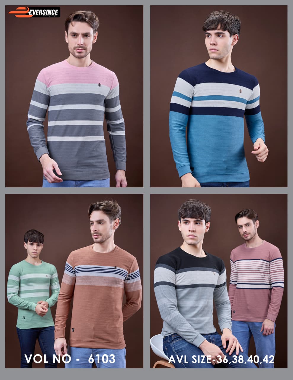 Vol 6103 Eversince Jacquard Mens Tshirts Supplier