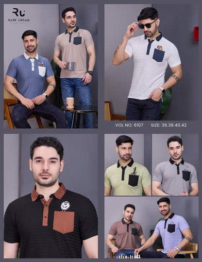 Vol 6107 Rare Urban Jacquard Knit Mens Tshirts Supplier India
