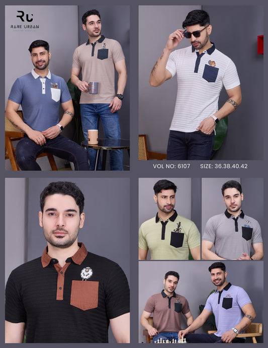 Vol 6107 Rare Urban Jacquard Knit Mens Tshirts Supplier India