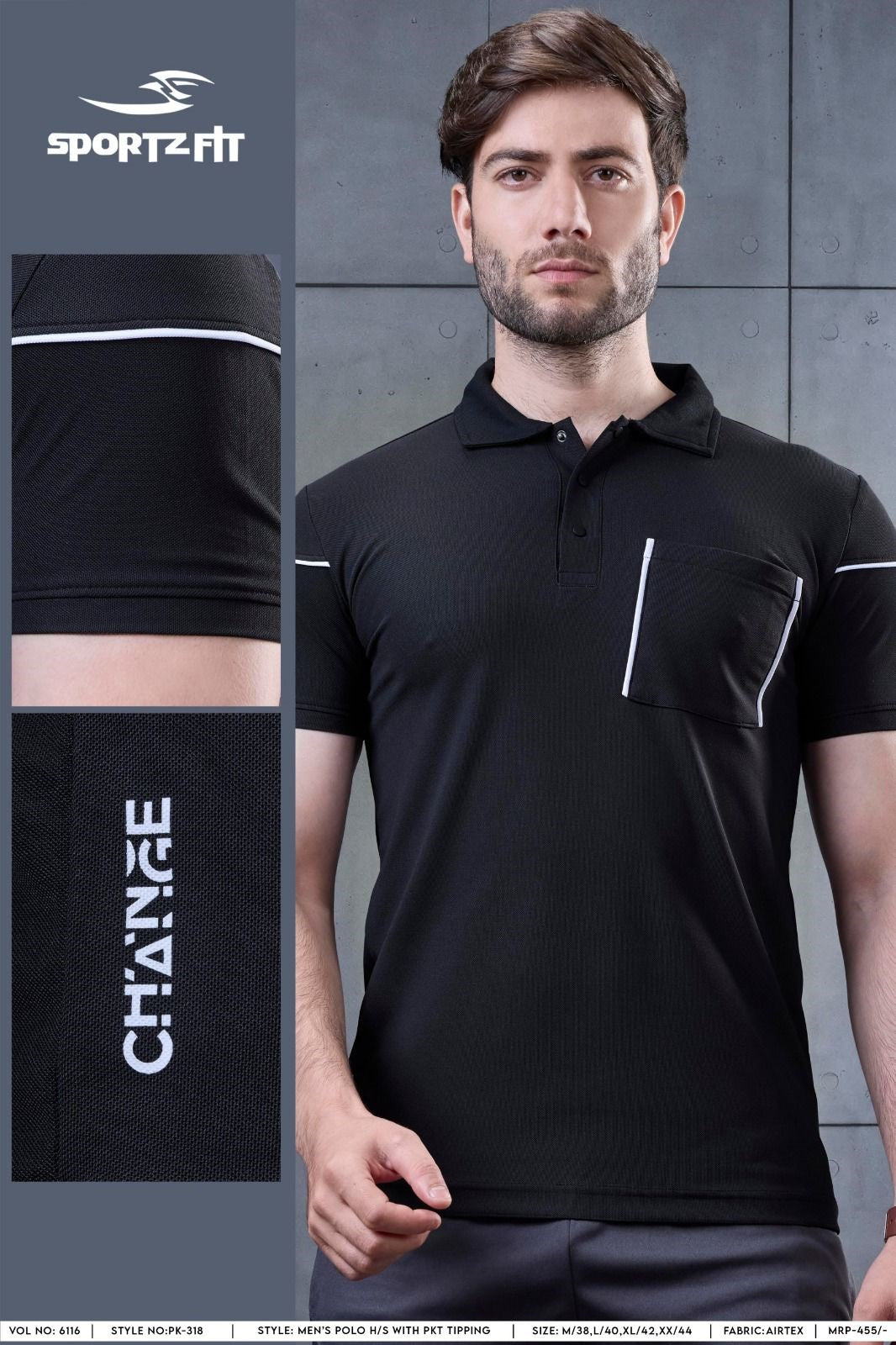 Vol 6116 Pk 318 Sportz Fit Airtex Mens Tshirts Wholesale Rate