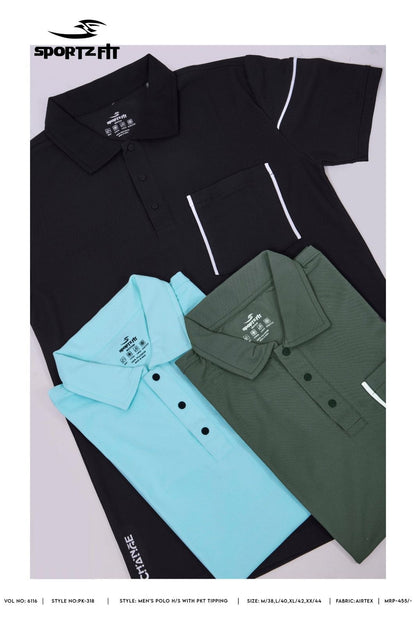 Vol 6116 Pk 318 Sportz Fit Airtex Mens Tshirts Wholesale Rate