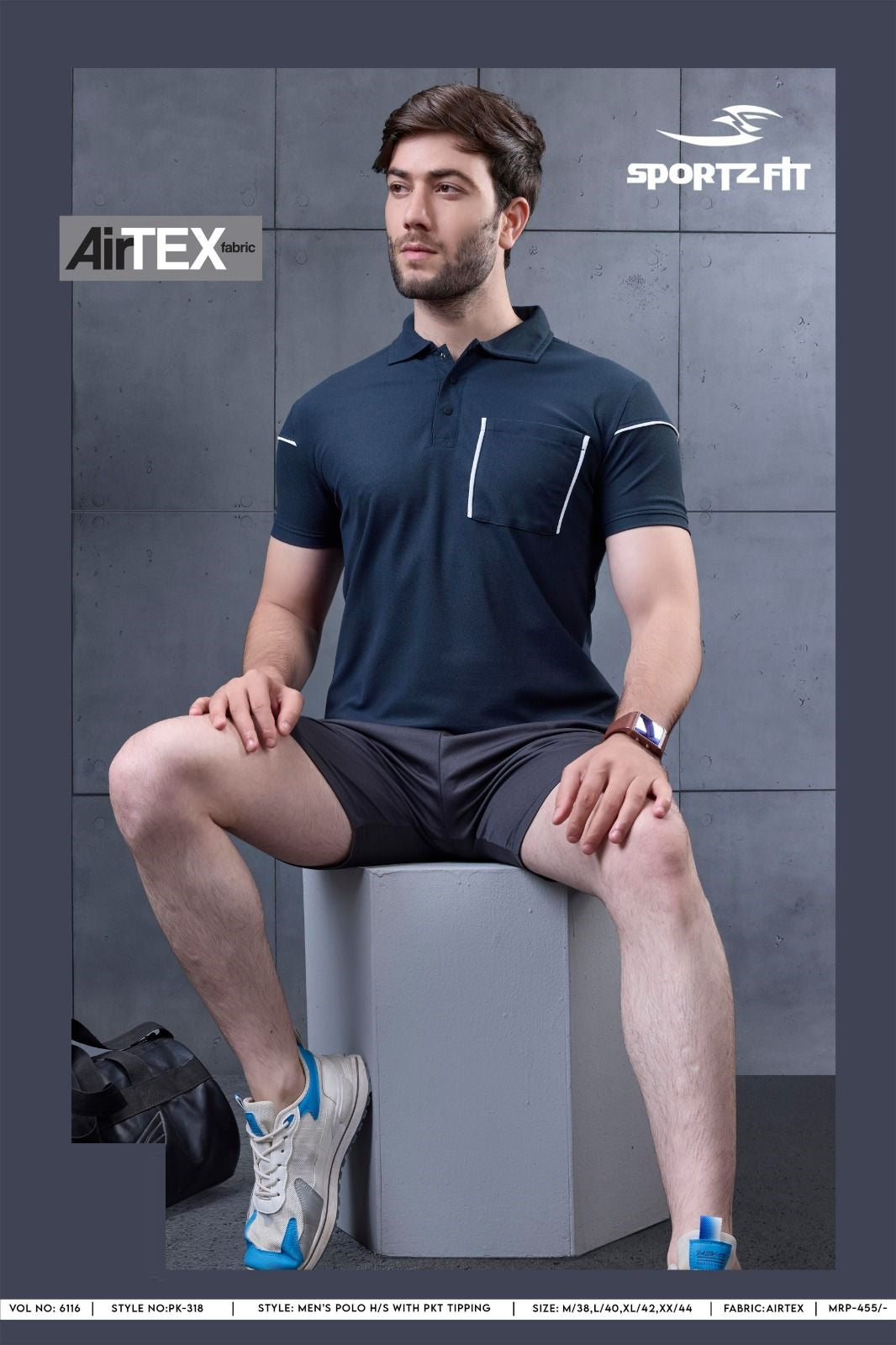 Vol 6116 Pk 318 Sportz Fit Airtex Mens Tshirts Wholesale Rate