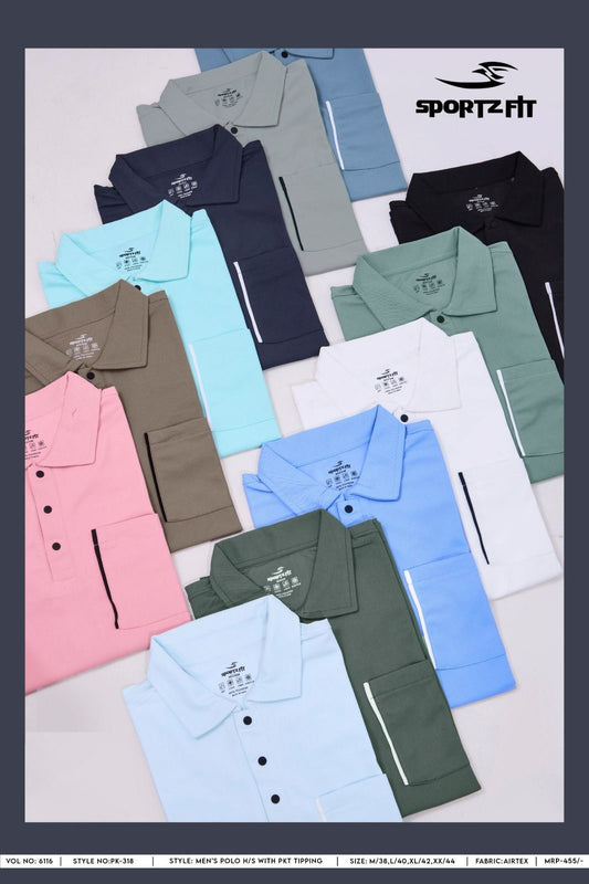 Vol 6116 Pk 318 Sportz Fit Airtex Mens Tshirts Wholesale Rate