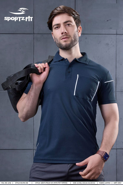 Vol 6116 Pk 318 Sportz Fit Airtex Mens Tshirts Wholesale Rate