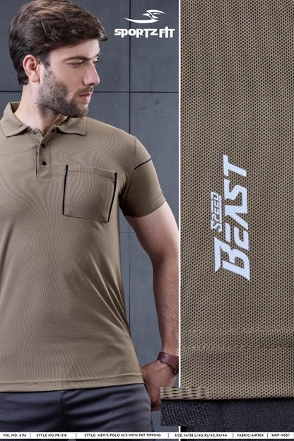 Vol 6116 Pk 318 Sportz Fit Airtex Mens Tshirts Wholesale Rate