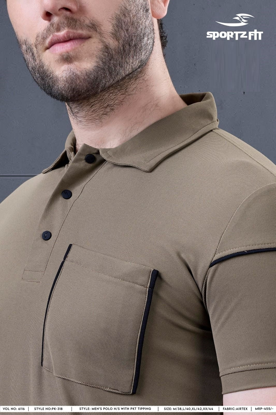 Vol 6116 Pk 318 Sportz Fit Airtex Mens Tshirts Wholesale Rate