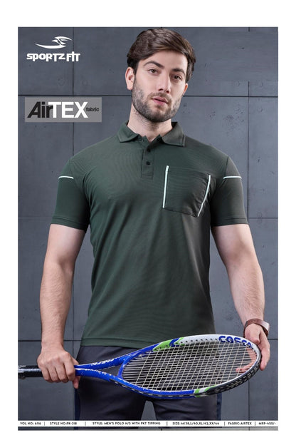 Vol 6116 Pk 318 Sportz Fit Airtex Mens Tshirts Wholesale Rate