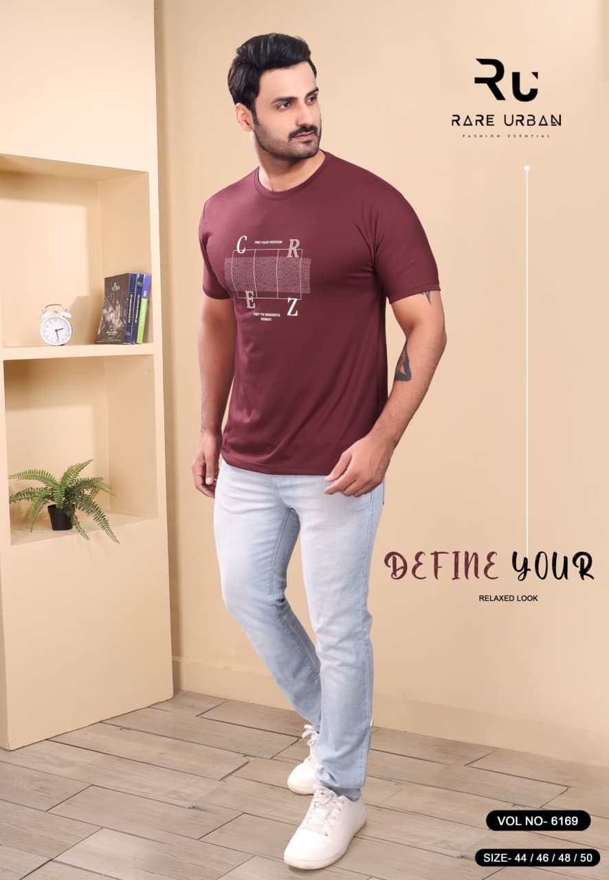 Vol 6169 Rare Urban Tencil Lycra Mens Tshirts Supplier India