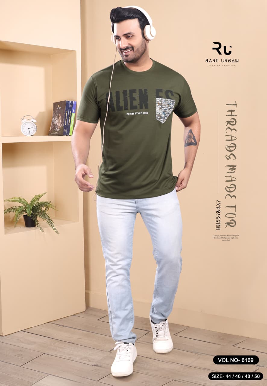 Vol 6169 Rare Urban Tencil Lycra Mens Tshirts Supplier India