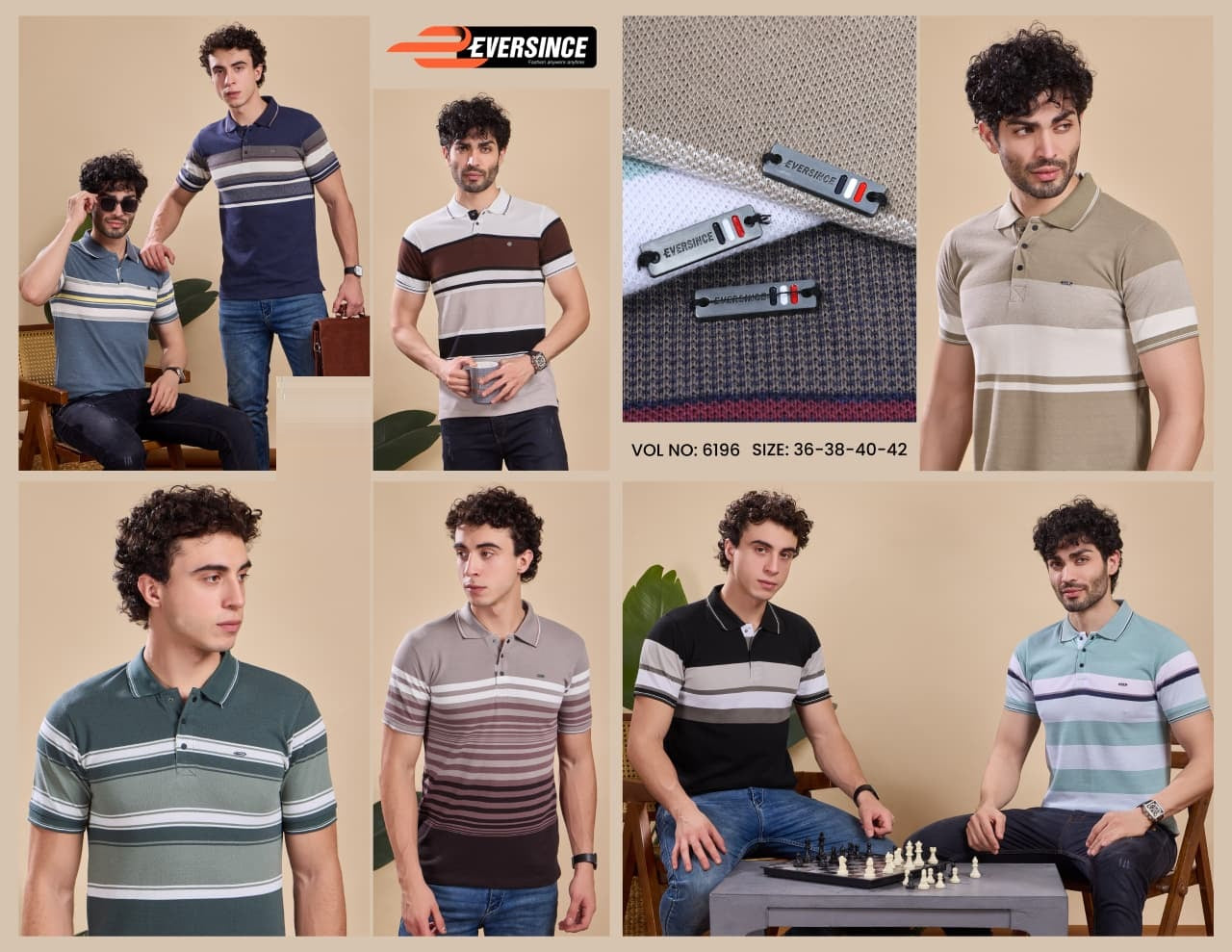Vol 6196 Eversince Stripes Matty Mens Tshirts Wholesale Price