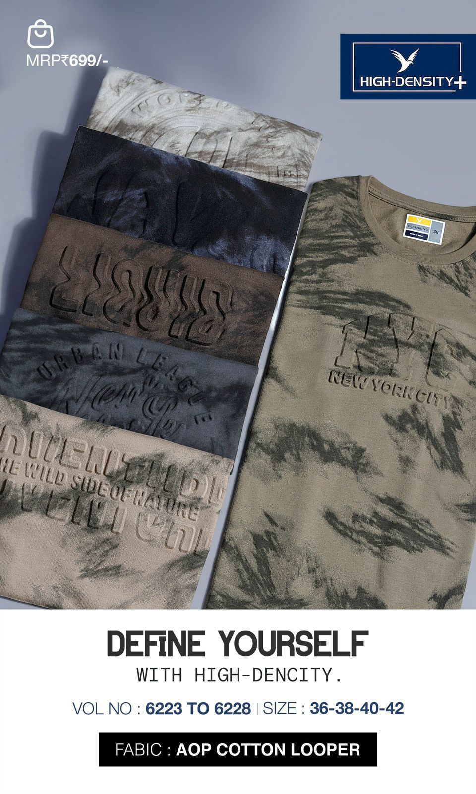 Vol 6223-6228 High Density Cotton Looper Mens Tshirts Wholesale Rate