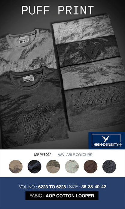 Vol 6223-6228 High Density Cotton Looper Mens Tshirts Wholesale Rate