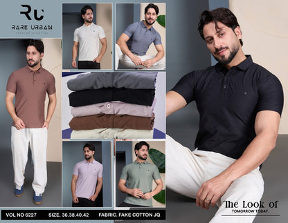 Vol 6227 Rare Urban Cotton Jacquard Mens Tshirts Wholesaler Gujarat