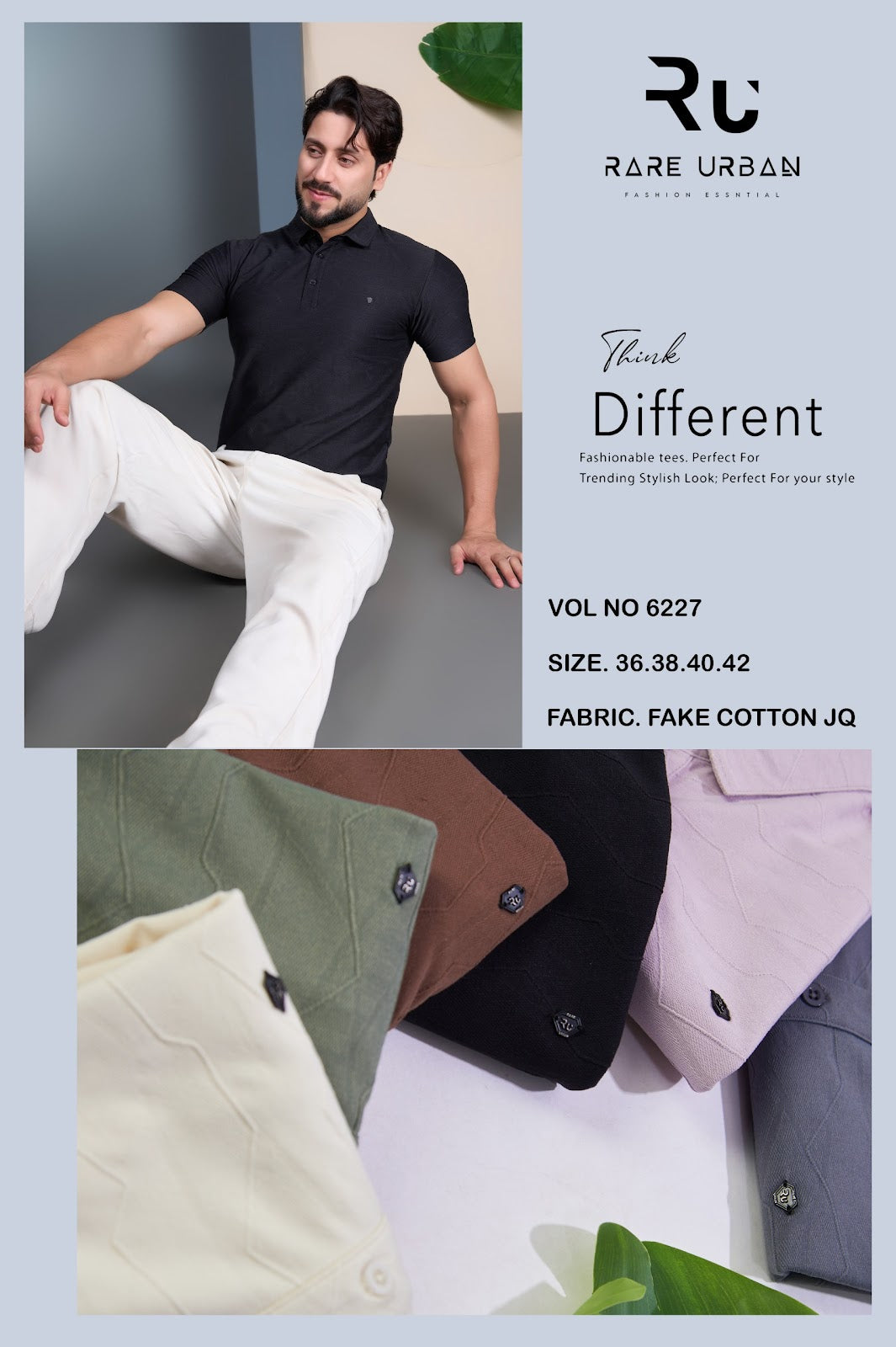 Vol 6227 Rare Urban Cotton Jacquard Mens Tshirts Wholesaler Gujarat