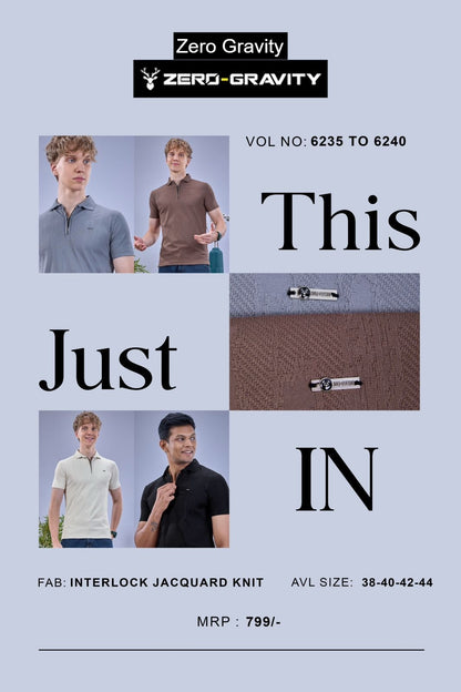 Vol 6235 To 6240 Zero Gravity Jacquard Knit Mens Tshirts Supplier