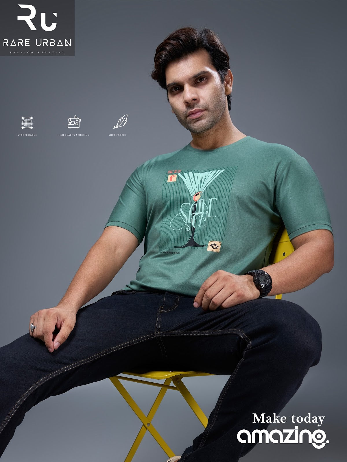 Vol 6281 Rare Urban Tencil Lycra Mens Tshirts Wholesale Price