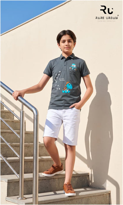 Vol 6370 Collar Style Rare Urban Imported Boys Tshirt Manufacturer India