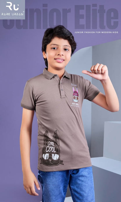 Vol 6370 Collar Style Rare Urban Imported Boys Tshirt Manufacturer India