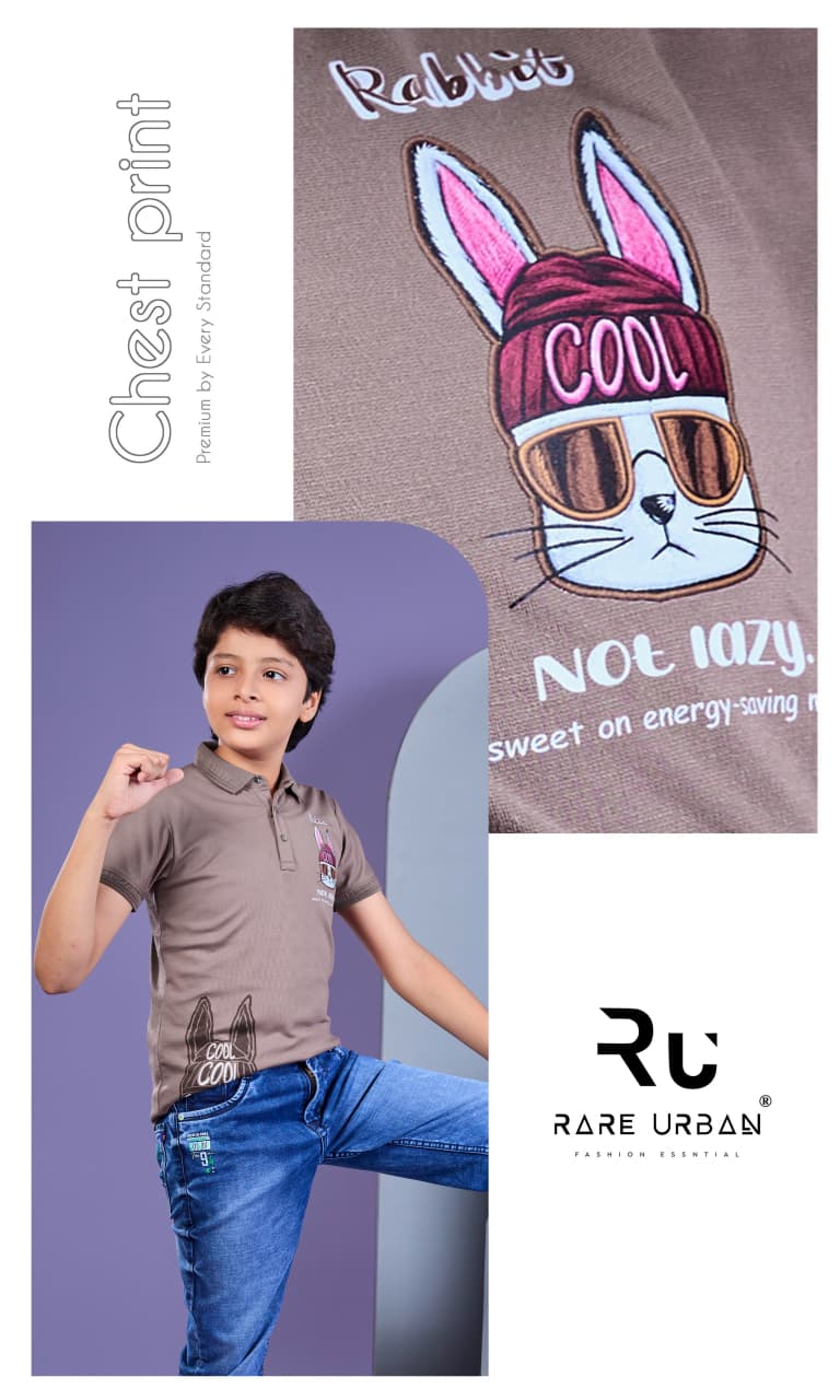 Vol 6370 Collar Style Rare Urban Imported Boys Tshirt Manufacturer India