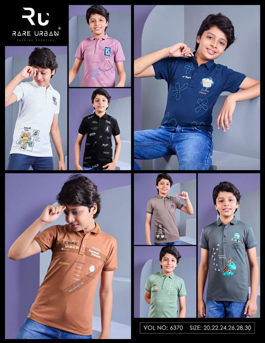Vol 6370 Collar Style Rare Urban Imported Boys Tshirt Manufacturer India