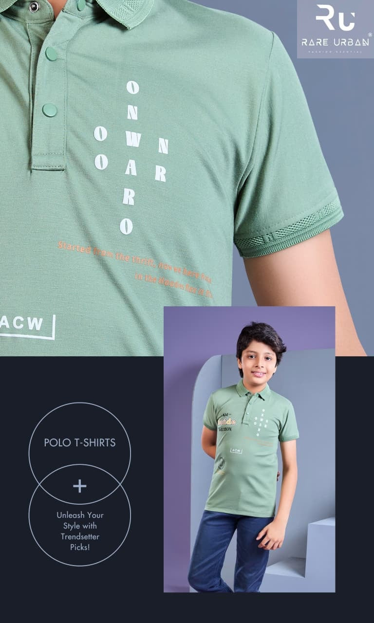 Vol 6370 Collar Style Rare Urban Imported Boys Tshirt Manufacturer India