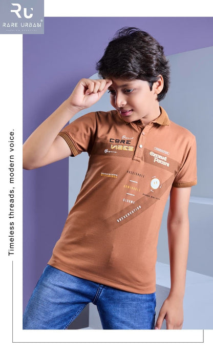 Vol 6370 Collar Style Rare Urban Imported Boys Tshirt Manufacturer India