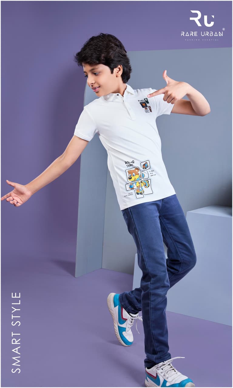 Vol 6370 Collar Style Rare Urban Imported Boys Tshirt Manufacturer India