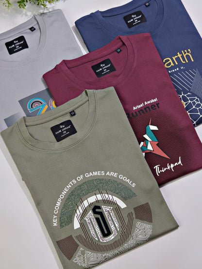 Vol 6380 Hd Print Rare Urban Tencil Lycra Mens Tshirts Wholesaler