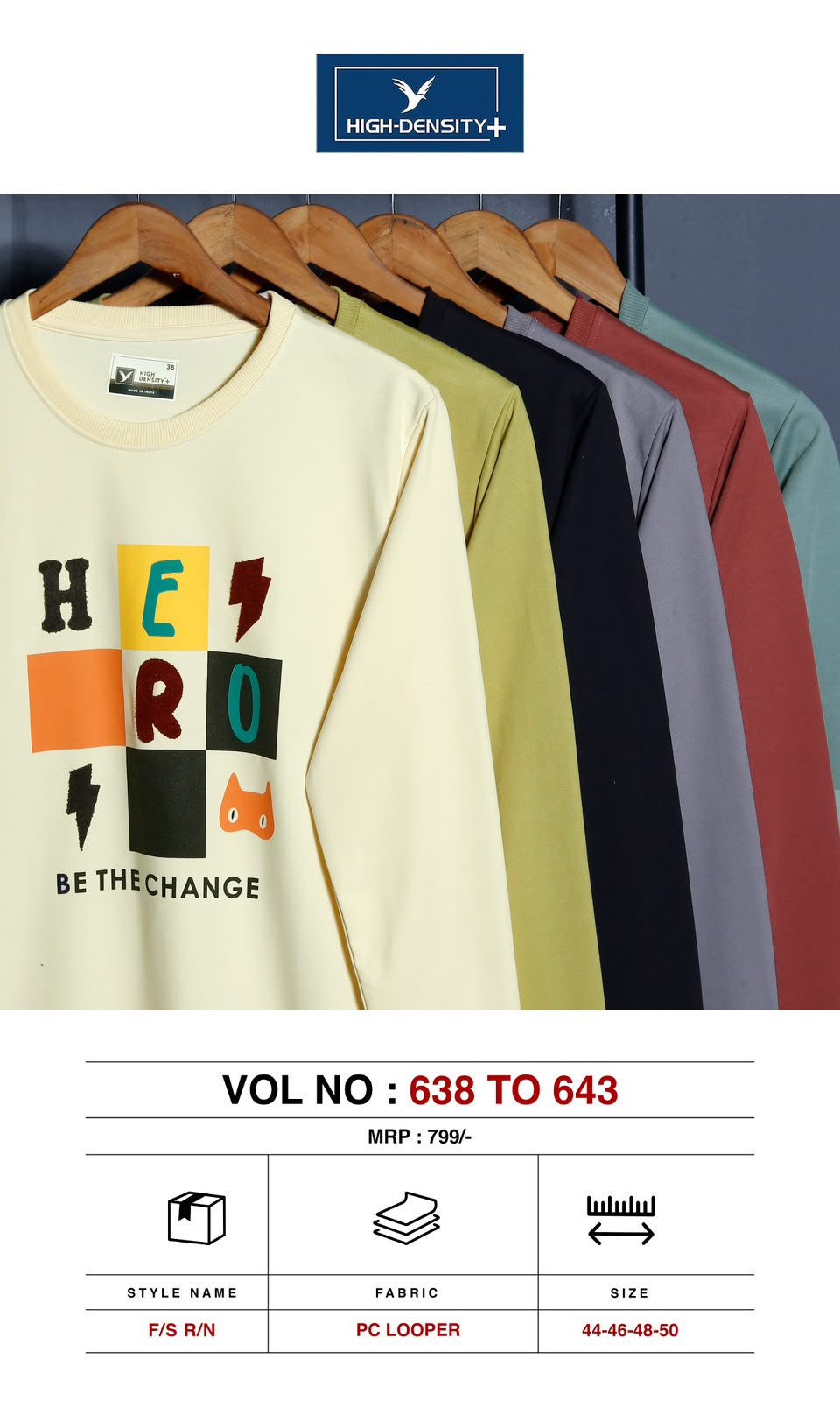 Vol 638 To 643 Big Size High Density Looper Mens Tshirts Exporter