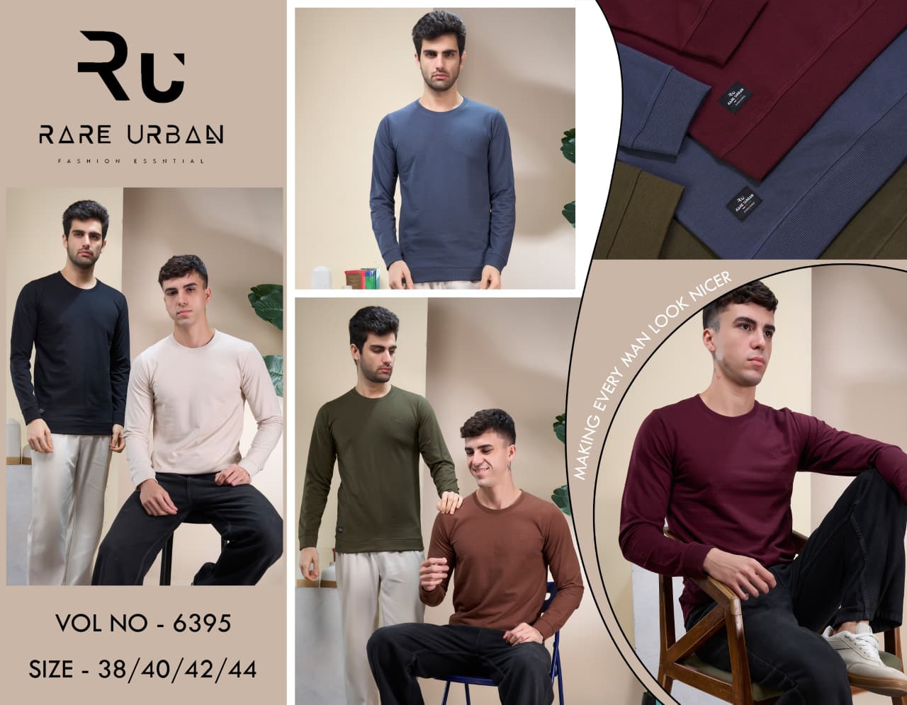 Vol 6395 Rare Urban Cotton Looper Mens Tshirts Exporter