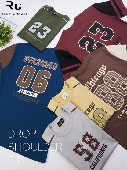 Vol 6410 Drop Shoulder Rare Urban Cotton Looper Mens Tshirts Supplier