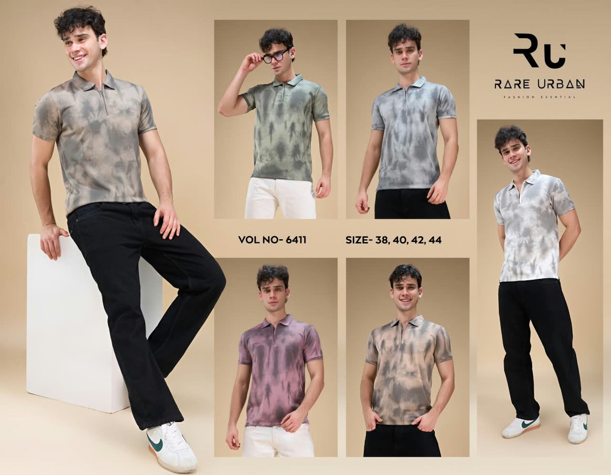 Vol 6411 Collar Zip Rare Urban Imported Mens Tshirts Exporter