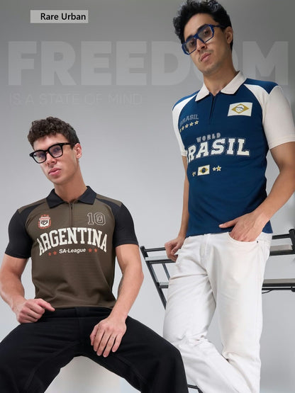 Vol 6412 Zip Collar Rare Urban Honey Comb Mens Tshirts Wholesaler