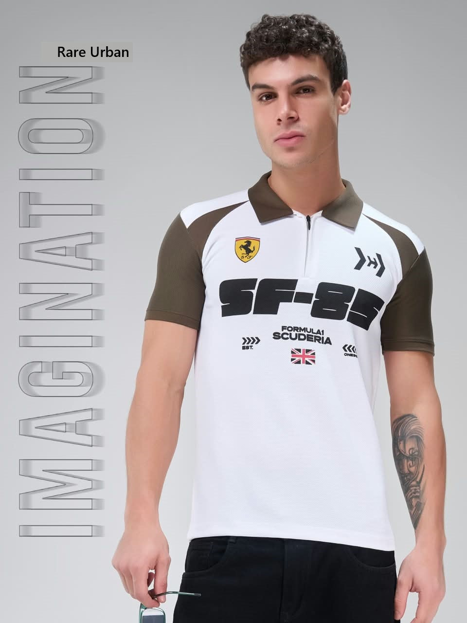 Vol 6412 Zip Collar Rare Urban Honey Comb Mens Tshirts Wholesaler
