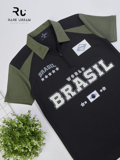 Vol 6412 Zip Collar Rare Urban Honey Comb Mens Tshirts Wholesaler