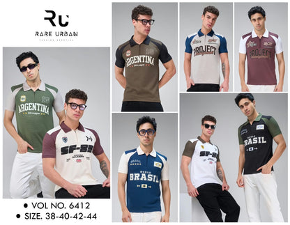 Vol 6412 Zip Collar Rare Urban Honey Comb Mens Tshirts Wholesaler