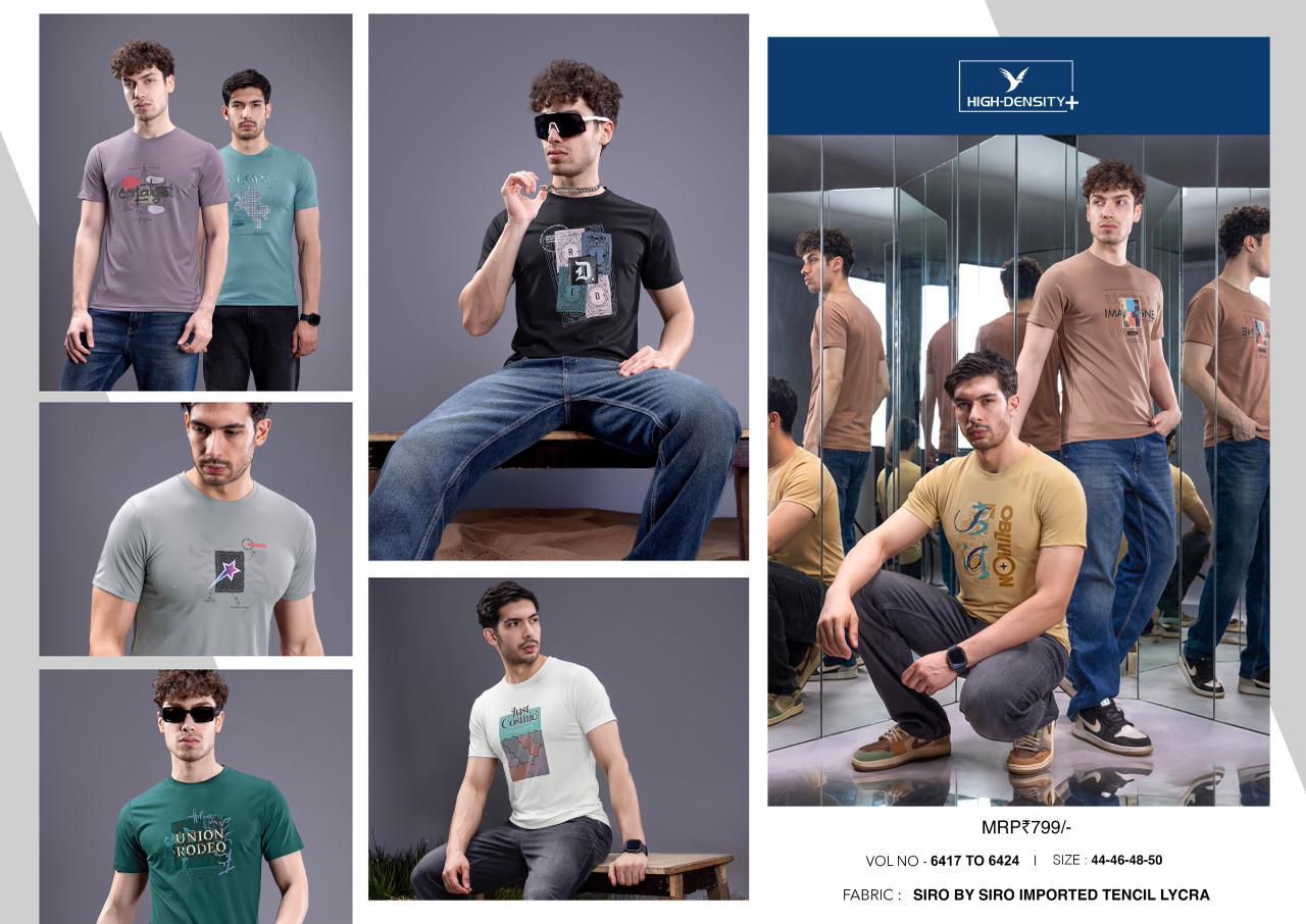 Vol 6417 To 6424 High Density Tencil Lycra Mens Tshirts Wholesaler Ahmedabad