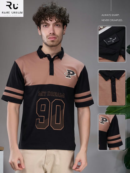 Vol 6418 Collar Style Rare Urban Fake Cotton Mens Tshirts Wholesale Price