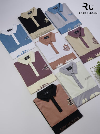 Vol 6418 Collar Style Rare Urban Fake Cotton Mens Tshirts Wholesale Price