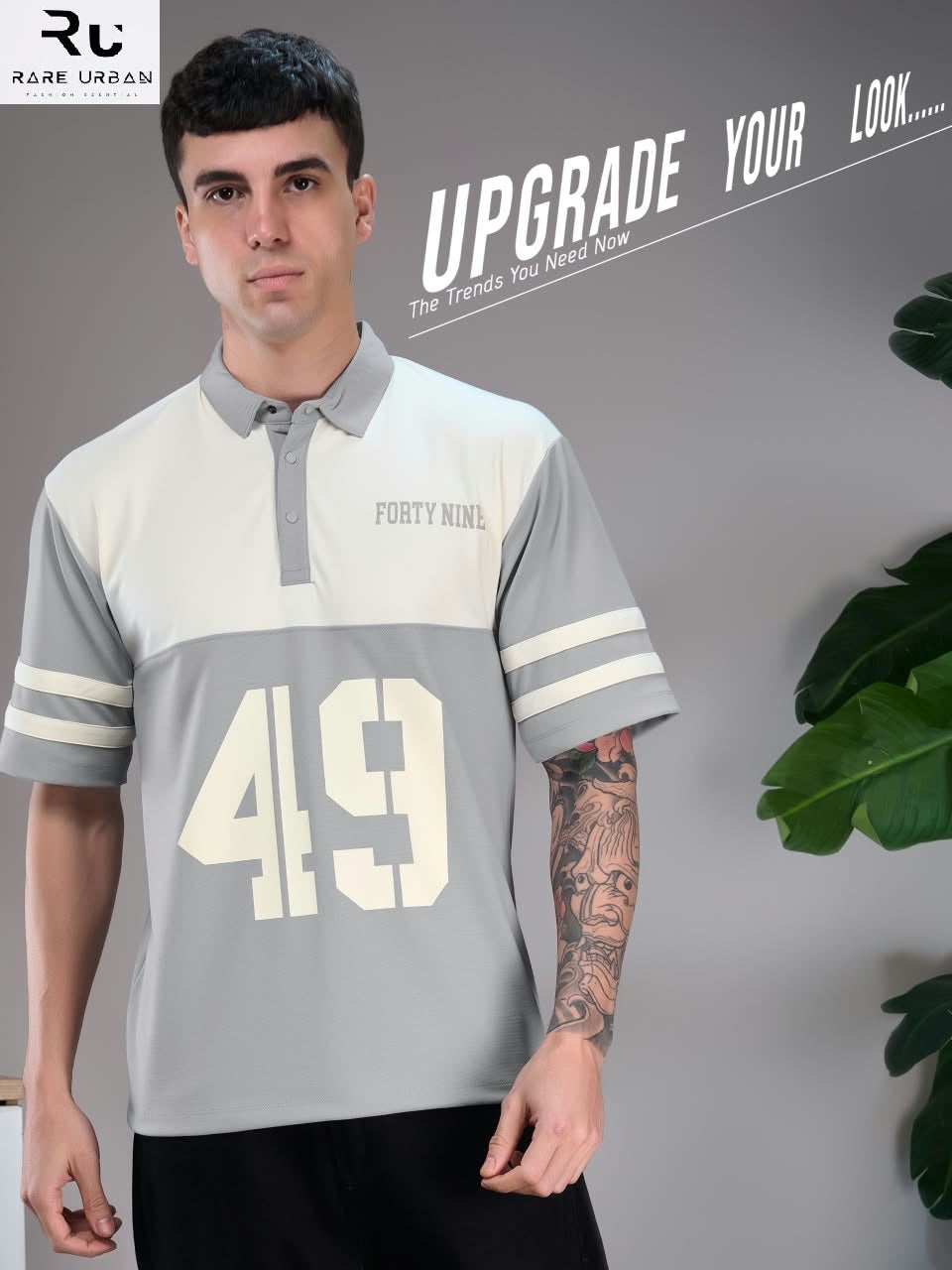 Vol 6418 Collar Style Rare Urban Fake Cotton Mens Tshirts Wholesale Price