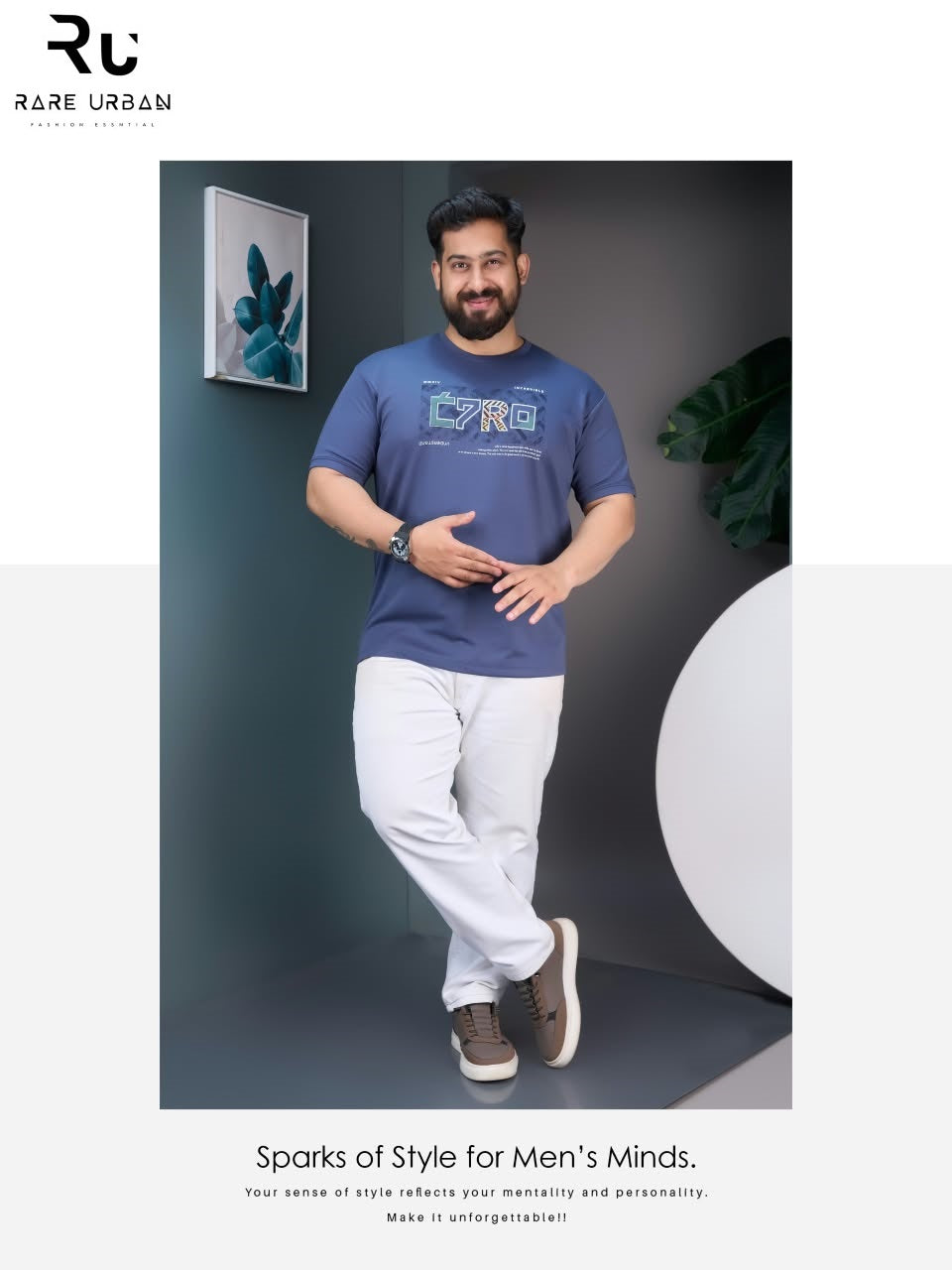 Vol 6433 Plus Size Rare Urban Canvas Mens Tshirts Wholesaler Gujarat