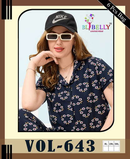 Vol 643 Belly Sinker Collar Night Suits Manufacturer