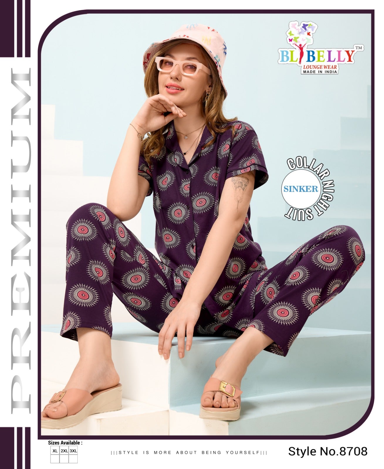 Vol 643 Belly Sinker Collar Night Suits Manufacturer